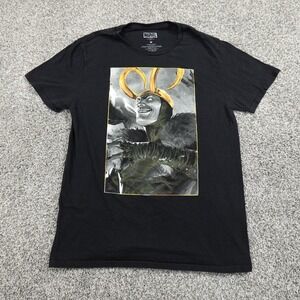 Loki Shirt Mens Medium Black Graphic Marvel Comics Avengers Movie Norse Thor